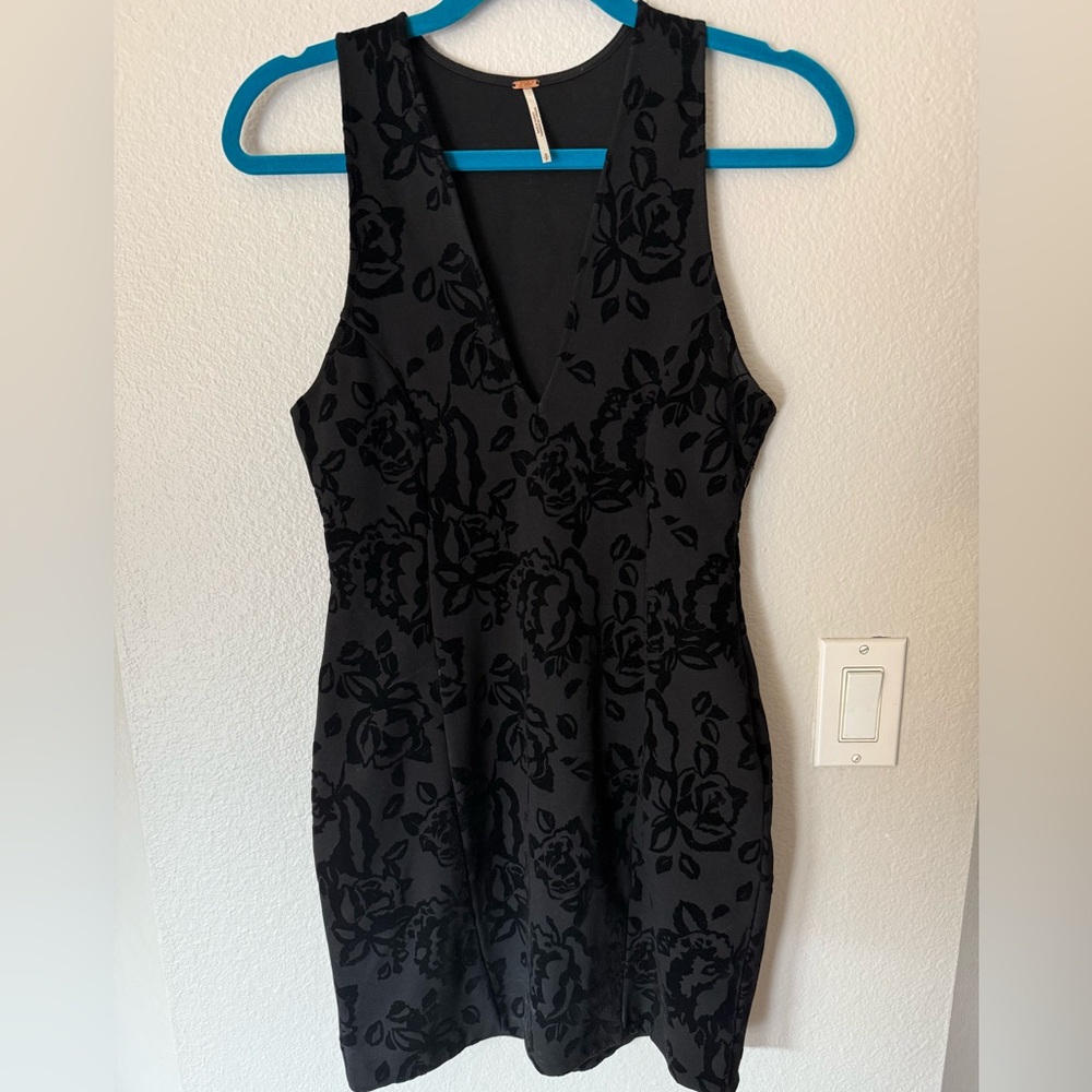 Free People Elegant Black Floral Dress